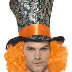 Smiffys Mad Hatter Top Hat With Hair Accessories