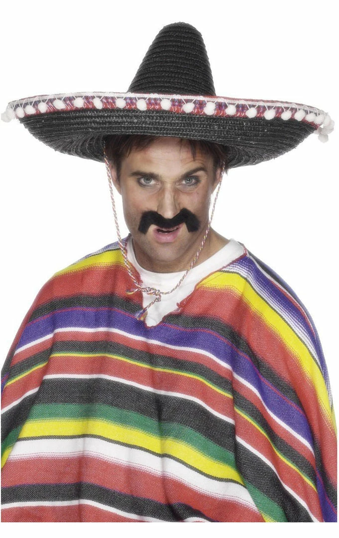 Smiffys Black Straw Sombrero Hat Accessory 1 Smiffys Black Straw Sombrero Hat Accessory