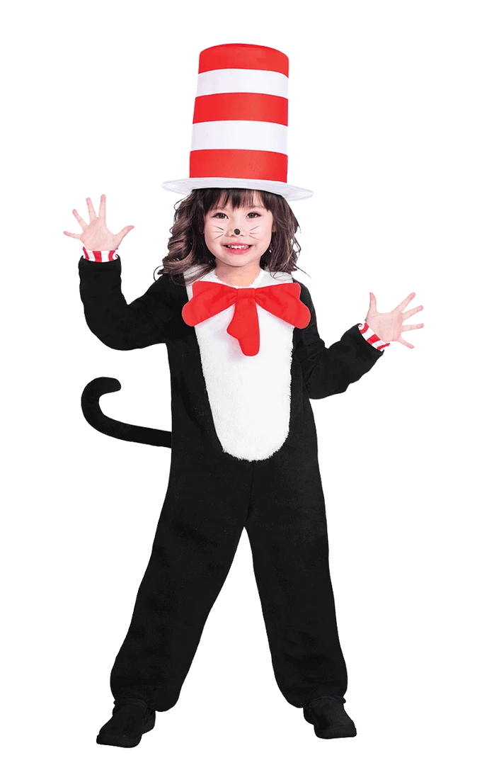 Amscan All Girls Costumes Kids Cat In The Hat Jumpsuit 1 Amscan All Girls Costumes Kids Cat In The Hat Jumpsuit