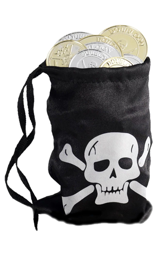 Smiffys Pirate Coin Bag With Coins 1 Smiffys Pirate Coin Bag With Coins