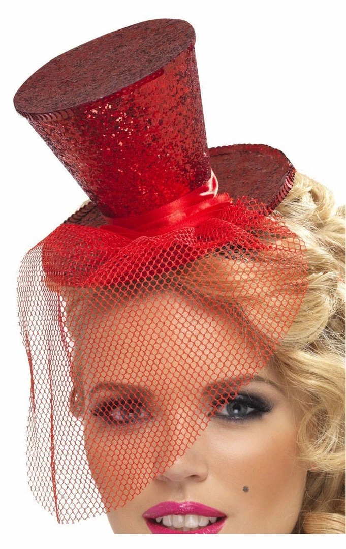 Smiffys Mini Top Hat Red Accessory Christmas 1 Smiffys Mini Top Hat Red Accessory Christmas