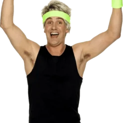 Smiffys 1980s 80's Green Sweatbands