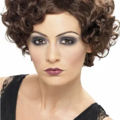 Smiffys Brown 1920s Flirty Flapper Wig Accessories