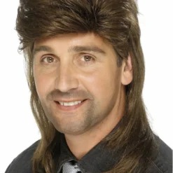 Smiffys Mullet Wig (Brown)
