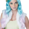 California Costumes Accessories Floral Fantasy Blue And Pink Wig