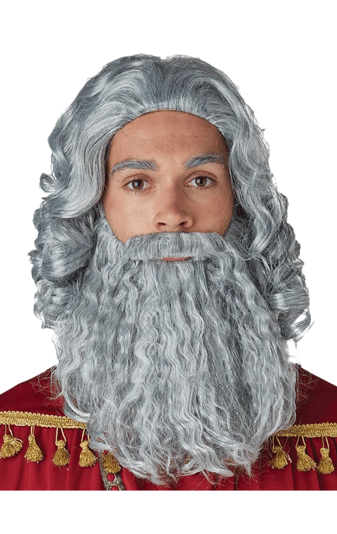 California Costumes Grey Biblical King Wig And Beard 2 California Costumes Grey Biblical King Wig And Beard