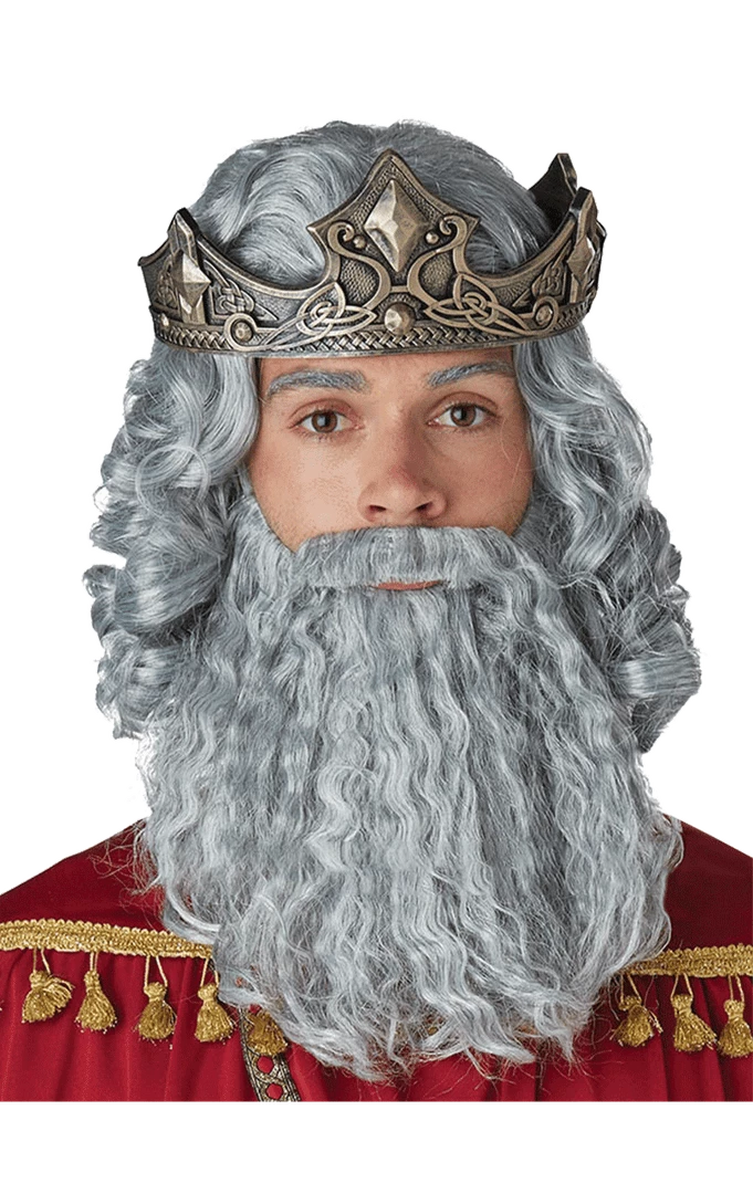 California Costumes Grey Biblical King Wig And Beard 1 California Costumes Grey Biblical King Wig And Beard