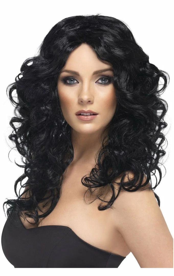 Smiffys Black Glamour Wig Accessories 1 Smiffys Black Glamour Wig Accessories