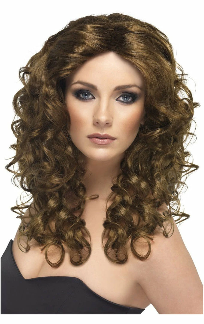 Smiffys Brown Glamour Wig 1 Smiffys Brown Glamour Wig
