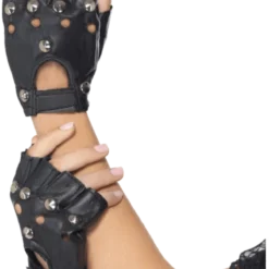 Smiffys Adult Studded Punk Gloves 1980s