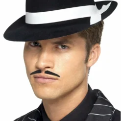 Smiffys Black & White Gangster Hat All Mens Costumes