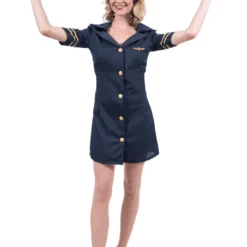 Orion Costumes Adult Sexy Blue Air Hostess Costume