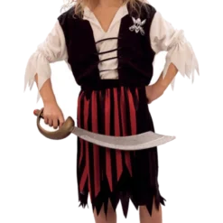 Bristol Novelty All Girls Costumes Child Striped Pirate Girl Costume