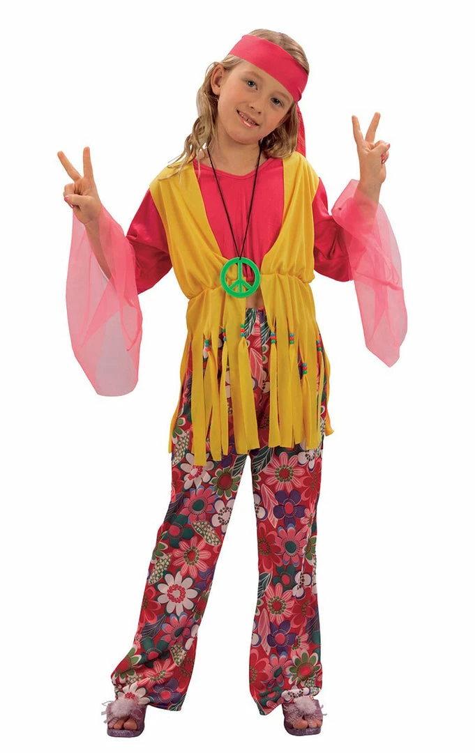 Bristol Novelty Child 60s Hippy Girl Costume 1 Bristol Novelty Child 60s Hippy Girl Costume