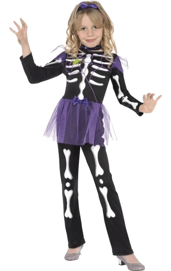 Smiffys Child Skellie Punk Girl Costume Halloween 1 Smiffys Child Skellie Punk Girl Costume Halloween