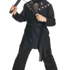 Rubies Child Black Ninja Warrior Fancy Dress Costume