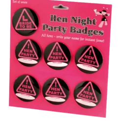 Alandra Hen Party Badges - Set Of 7