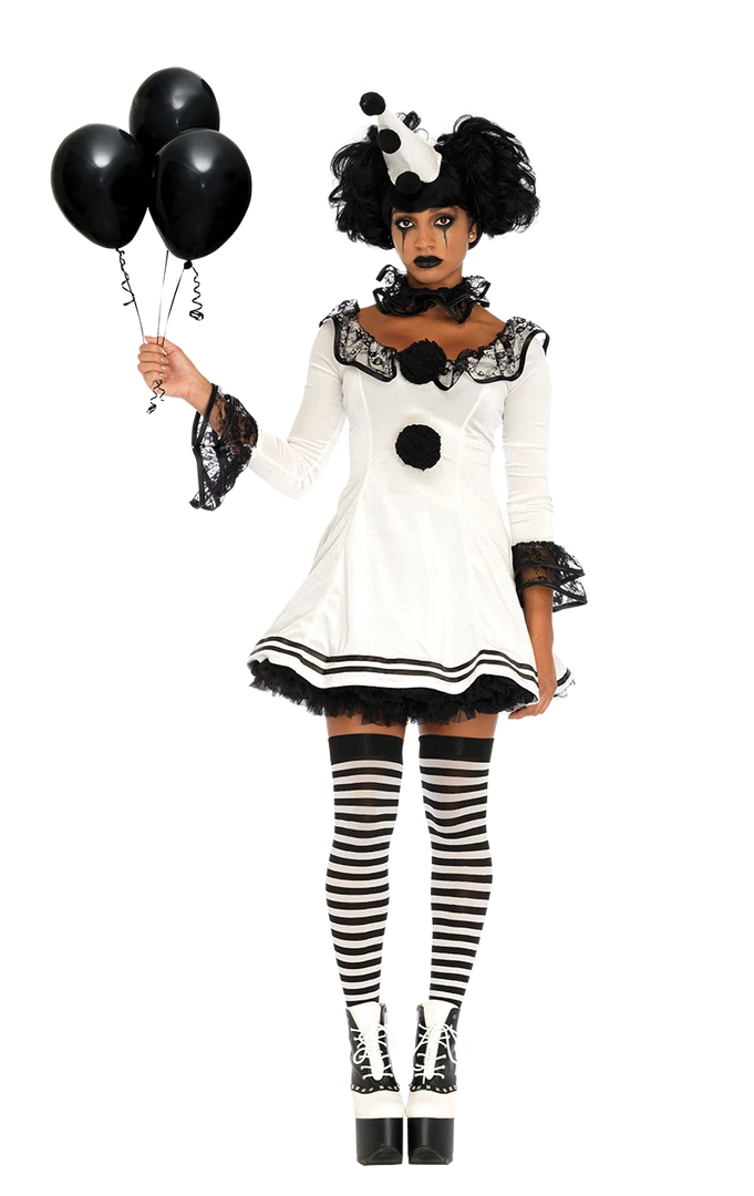 Leg Avenue Women Pierrot Clown Costume 1 Leg Avenue Women Pierrot Clown Costume