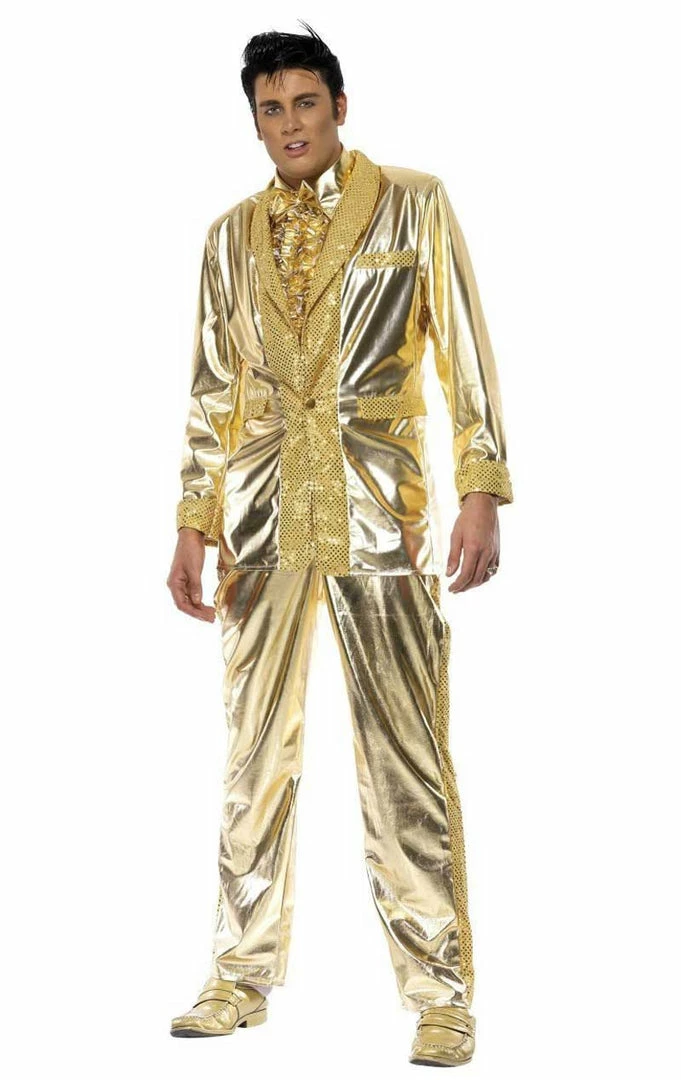Smiffys Adult Gold Elvis Costume 1 Smiffys Adult Gold Elvis Costume
