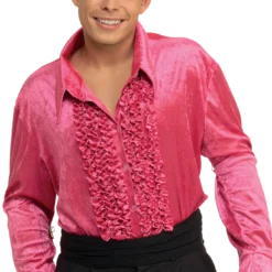 Rubies All Mens Costumes Pink Velour Shirt