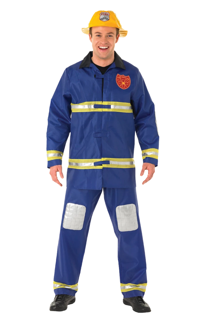Rubies Mens Blue Fireman Costume 1 Rubies Mens Blue Fireman Costume