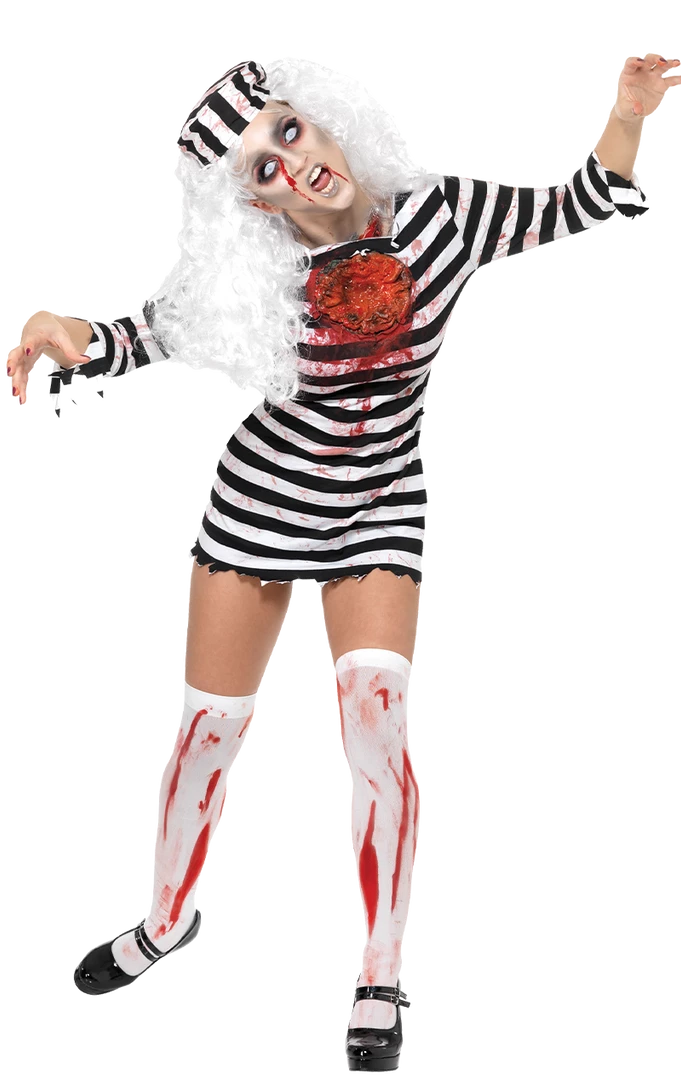 Smiffys Lady Zombie Convict Costume Adults 1 Smiffys Lady Zombie Convict Costume Adults