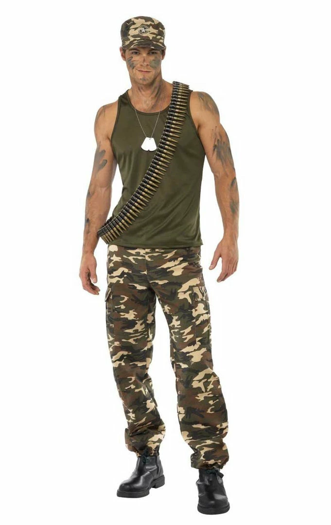 Smiffys All Mens Costumes Adult Khaki Camo Costume 1 Smiffys All Mens Costumes Adult Khaki Camo Costume