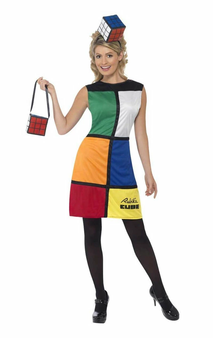 Smiffys All Womens Costumes Women's Rubik's Cube Costume 1 Smiffys All Womens Costumes Women's Rubik's Cube Costume