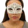 Generic White Glitter Metal Mask