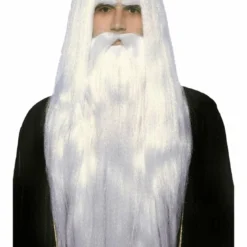 Bristol Novelty Magician White Wig & Beard Set Accessories